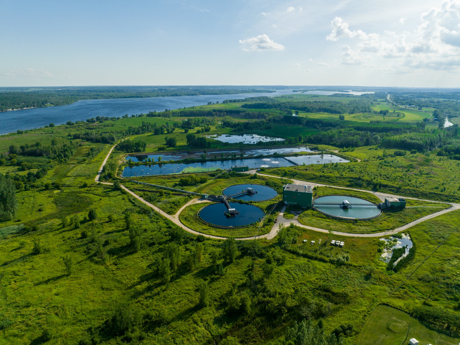 Ottawa River through Thurso city ,Quebec Canada